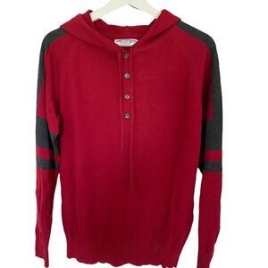 Cutter & Buck long sleeve hooded sweater black red Large